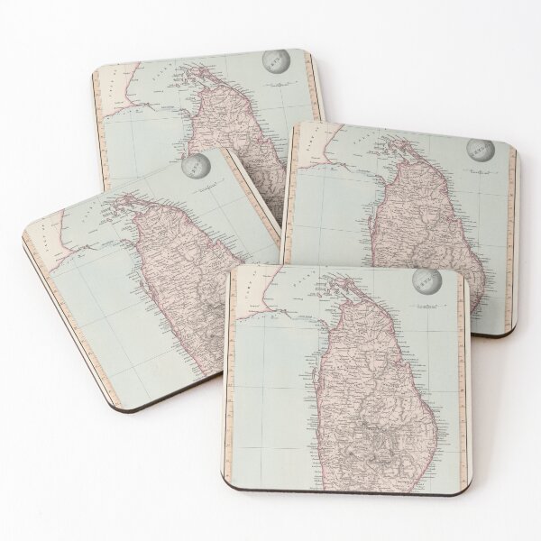 Item preview, Old Sri Lanka Map (1845) Vintage Ceylon Island Atlas designed and sold by BravuraMedia.