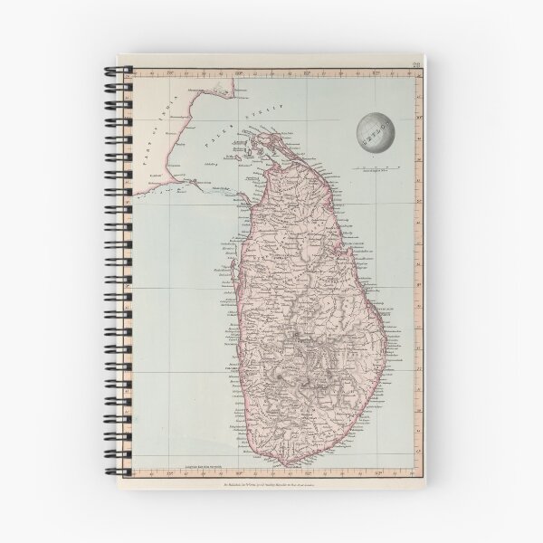 Item preview, Old Sri Lanka Map (1845) Vintage Ceylon Island Atlas designed and sold by BravuraMedia.