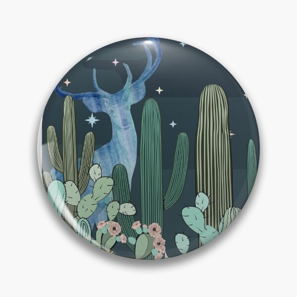 Item preview, Cacti Art | Deer Under The Moon | Cactus Art designed and sold by JooArtPrints  ★★★★★.