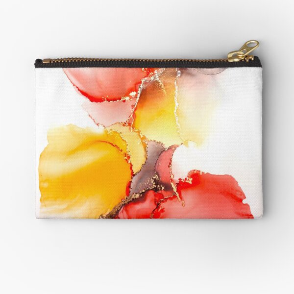 Vibrant abstract orange & red swirls Zipper Pouch