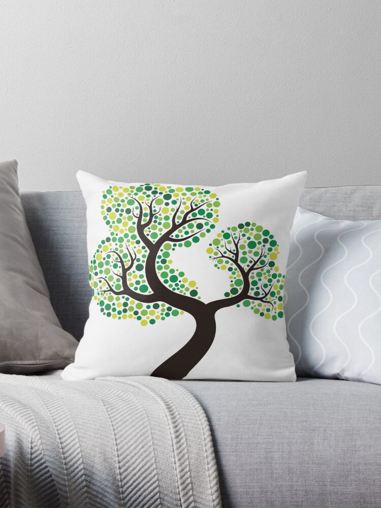 Thumbnail 1 of 4, Pillow, Colorful tree, coloring art designed and sold by artherapieca.
