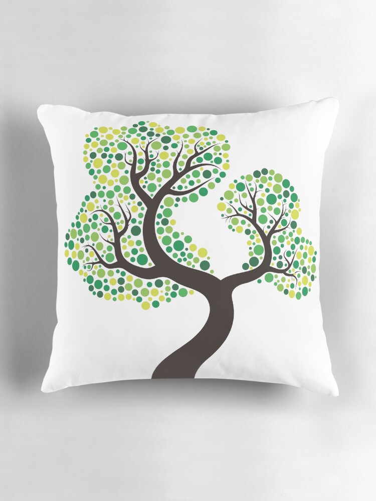 Thumbnail 3 of 4, Pillow, Colorful tree, coloring art designed and sold by artherapieca.