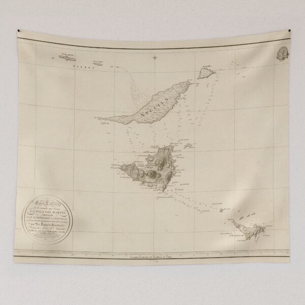 Item preview, Old St Martins, Anguilla & St Barts Island Map (1794) Caribbean Isles Vintage Chart designed and sold by BravuraMedia.