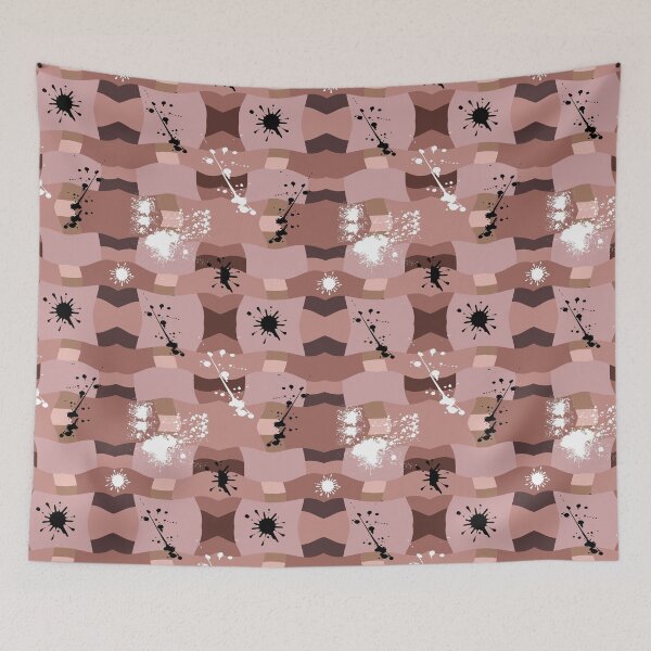 Item preview, black and white paint spot beige earthy color abstract pattern designed and sold by iampositive.