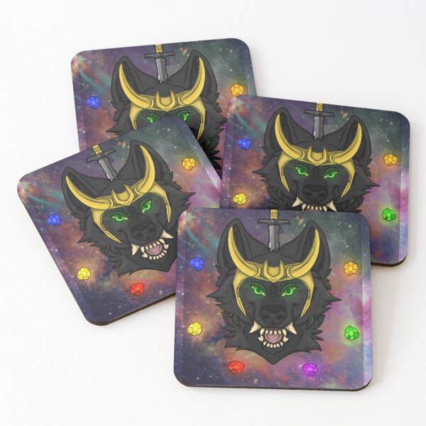 Item preview, Space Wolf Rainbow Stones (Galaxy Background) designed and sold by Crows-Hoard.
