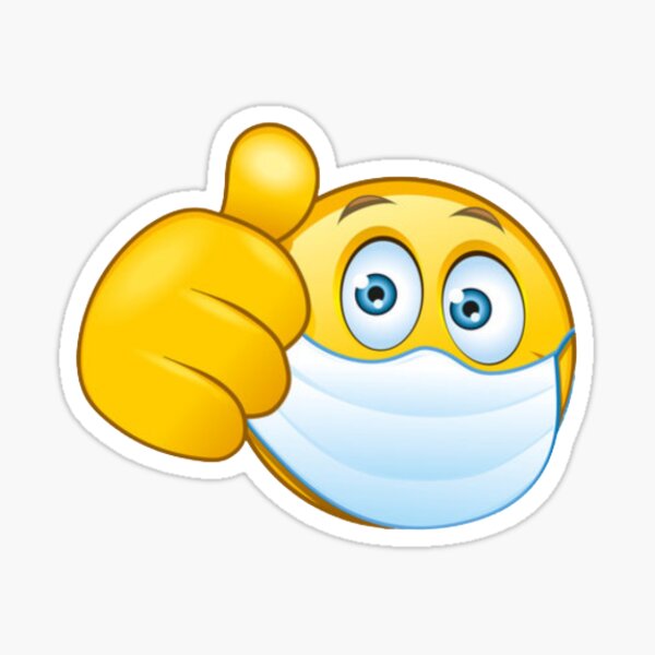 Thumbs up emoji with mask Thumbs up emoji with mask