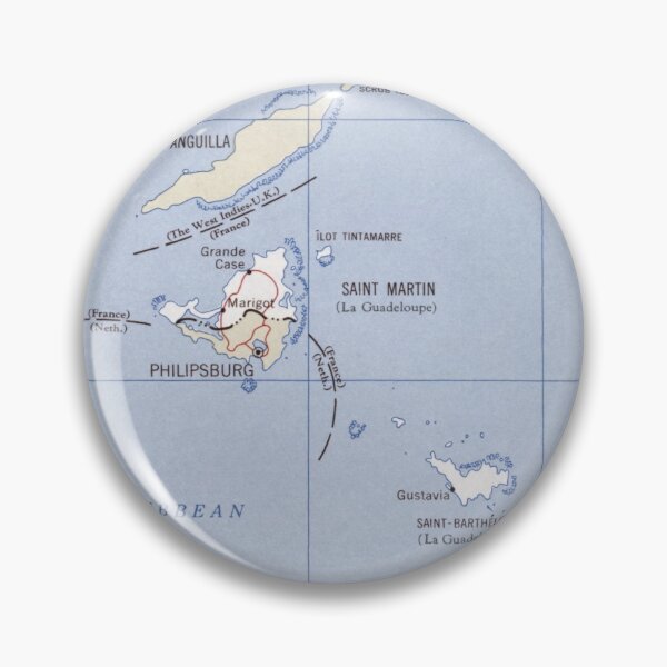 Item preview, Old St Martin, Anguilla & St Barts Island Map (1960) Caribbean Isles Vintage Chart designed and sold by BravuraMedia.