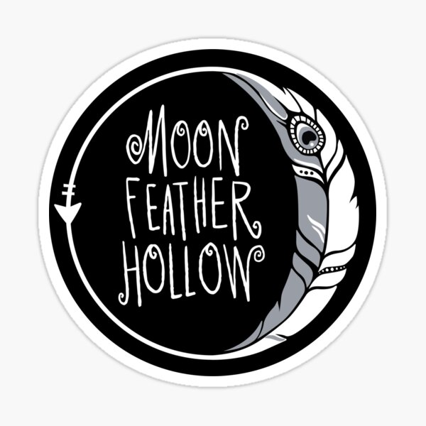 Moon Feather Hollow Logo Black Sticker