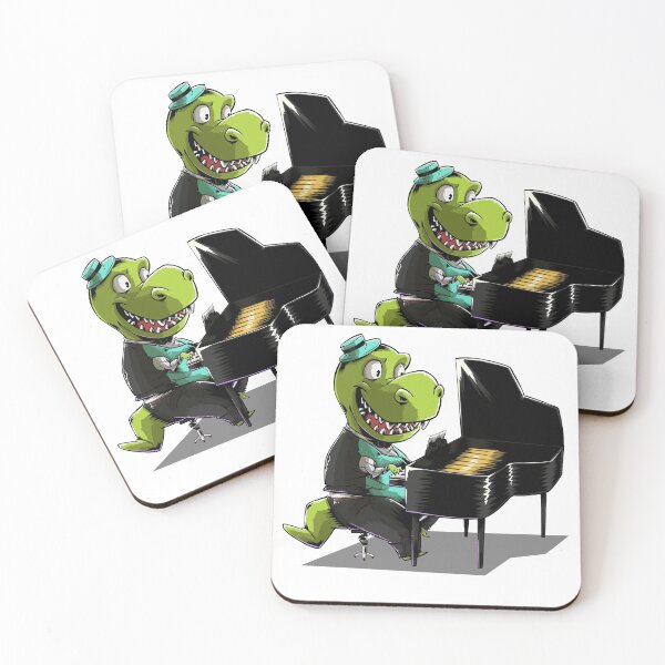 Item preview, Dinosaur Playing Piano, Tyrannosaurus Rex, Funny T Rex, Animals Playing Musical Instruments designed and sold by iHeartDinosaurs.