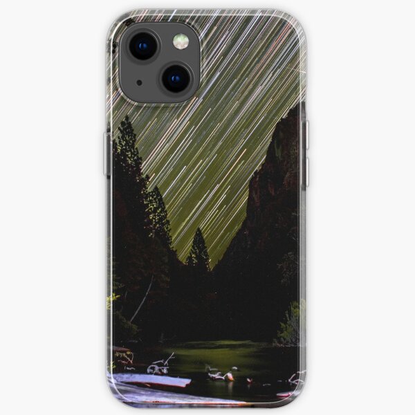 Star Trails and Comet over King's Canyon Stream iPhone Soft Case