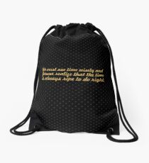 We must use time... “Nelson Mandela” Inspirational Quote Drawstring Bag