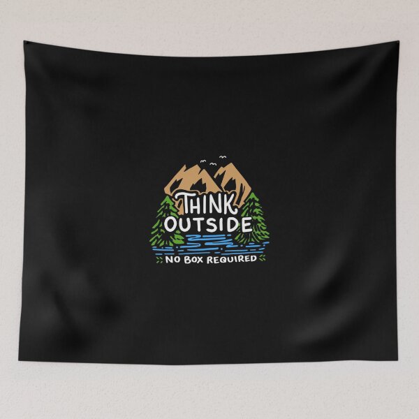 Item preview, Camping T Shirt Think Outside No Box Required Camping Outdoors Camp Camper Campfire Gifts Tee designed and sold by soapeselvi.