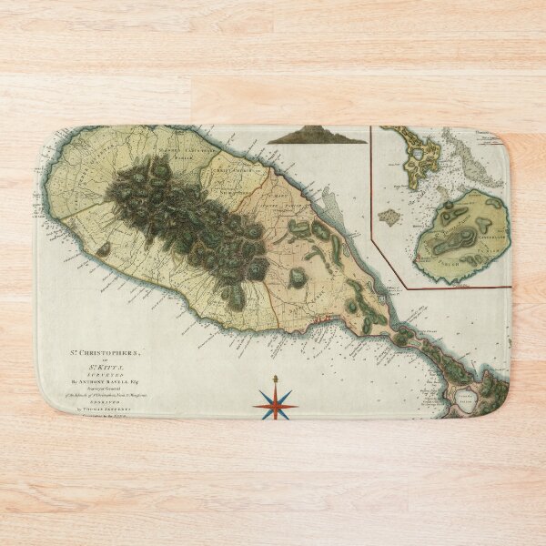 Item preview, Old St Kitts Map (1794) Vintage Saint Christopher Island Atlas designed and sold by BravuraMedia.