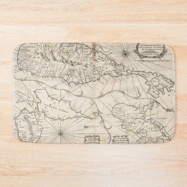 Item preview, Old St Kitts, Guadeloupe & Martinique Map (1794) Vintage French West Indies Islands Chart designed and sold by BravuraMedia.