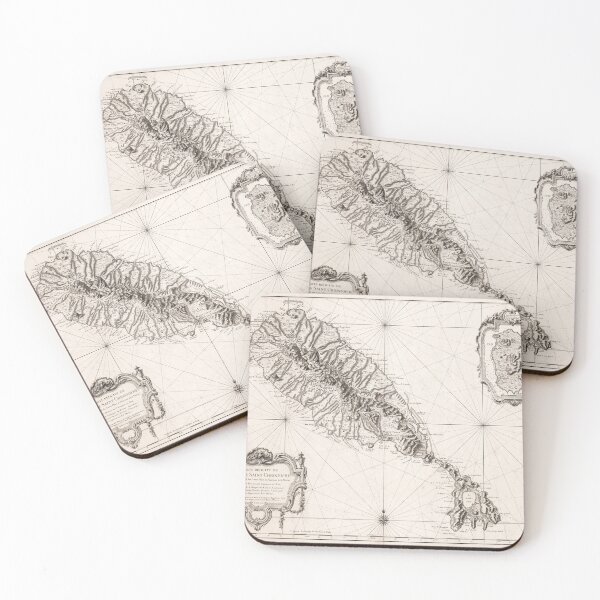 Item preview, Old St Kitts Map (1758) Vintage Saint Christopher Island Atlas designed and sold by BravuraMedia.