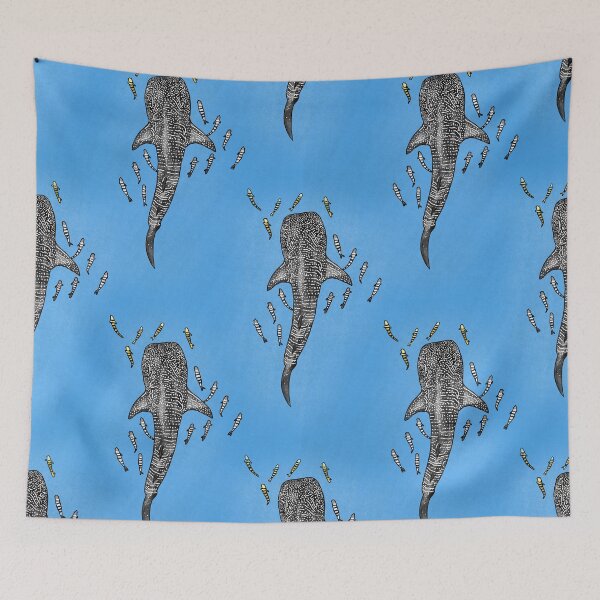 Item preview, Whale Shark and pilot fish pattern designed and sold by Quick Brown Fox Canada.