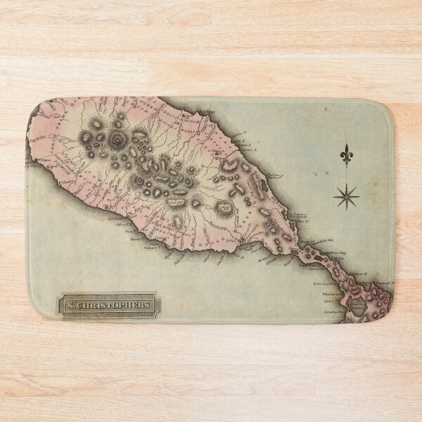 Item preview, Old St Kitts Map (1823) Vintage Saint Christopher Island Atlas designed and sold by BravuraMedia.