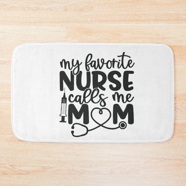 Item preview, My favorite nurse calls me mom - funny nurse gift (black) designed and sold by PickaSticka.