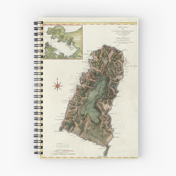 Item preview, Old St Lucia Island Map (1794) Vintage Helen of the West Indies Atlas designed and sold by BravuraMedia.