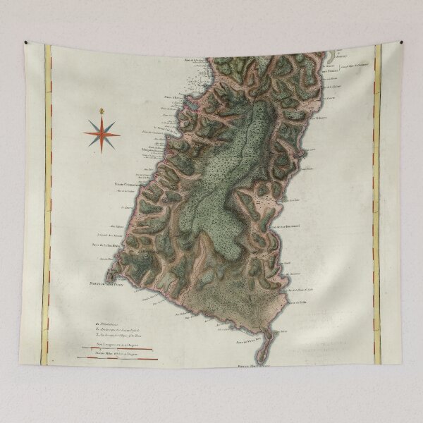 Item preview, Old St Lucia Island Map (1794) Vintage Helen of the West Indies Atlas designed and sold by BravuraMedia.