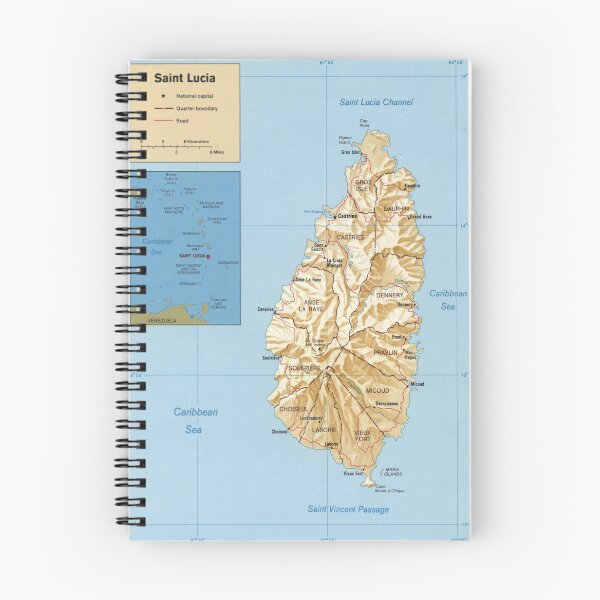 Item preview, St Lucia Island Map (1991) Helen of the West Indies Atlas designed and sold by BravuraMedia.