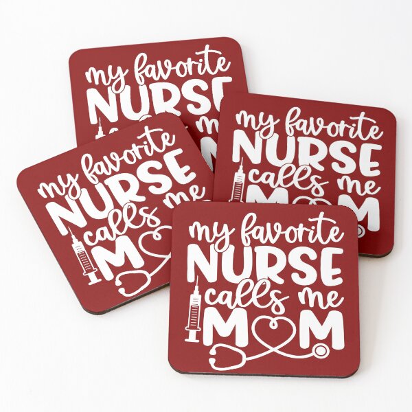 Item preview, My favorite nurse calls me mom - funny nurse gift (white/grey) designed and sold by PickaSticka.