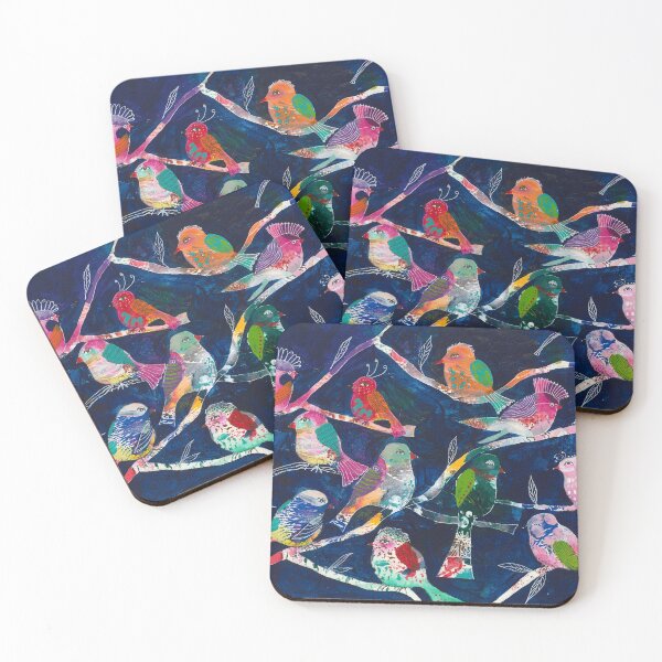 Item preview, Magical, enchanted birds at night designed and sold by Zunkame.