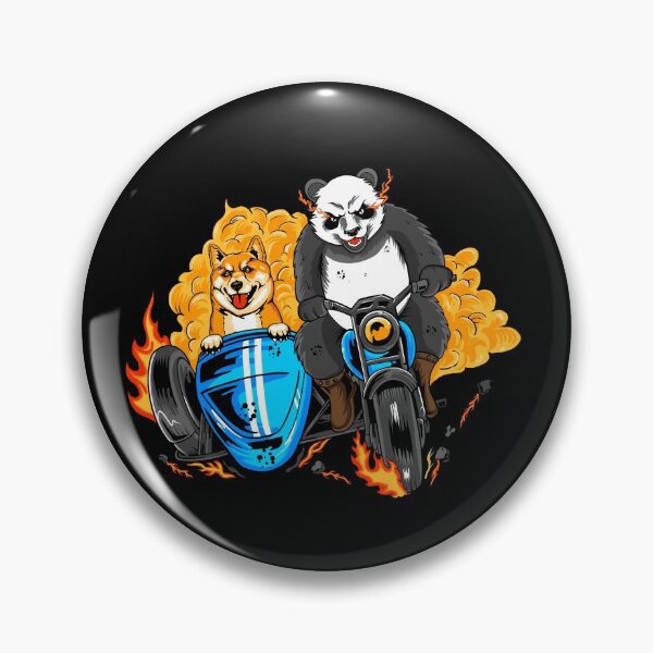 Item preview, A panda and his Shia Inu dog on a motorcycle designed and sold by P0kker.