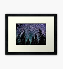 Polaris Star Trails Over Forest in King's Canyon Framed Print