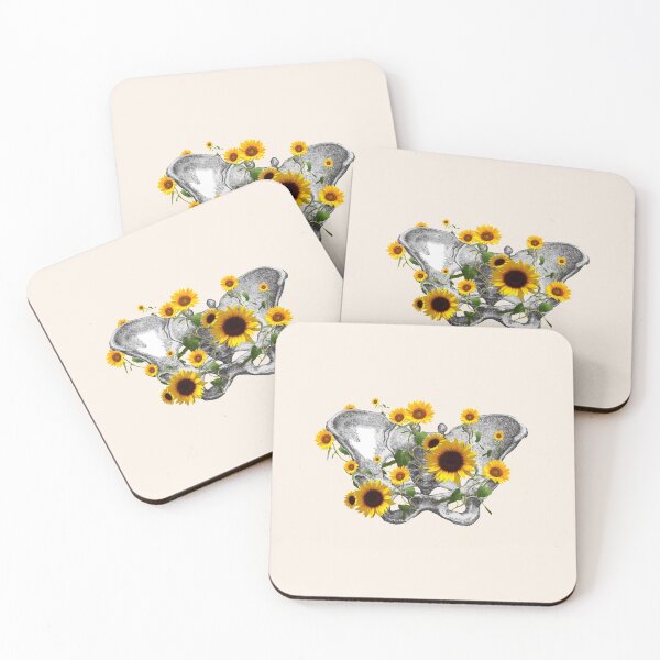 Item preview, Feminism, anatomy, anatomical art, sunflowers female bones of the pelvis designed and sold by Collagedream.