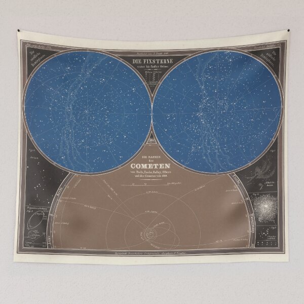 Item preview, Old Star Constellation and Solar System Map (1869) Vintage German Language Astronomy Atlas designed and sold by BravuraMedia.