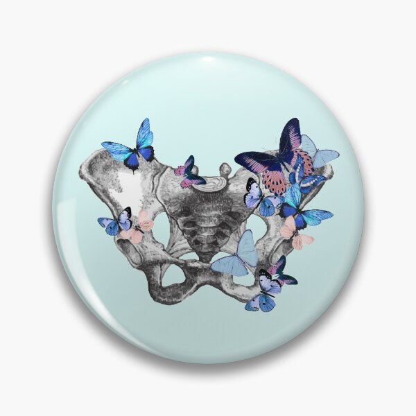 Item preview, Feminism, anatomy, anatomical art, blue butterflies,female bones of the pelvis designed and sold by Collagedream.
