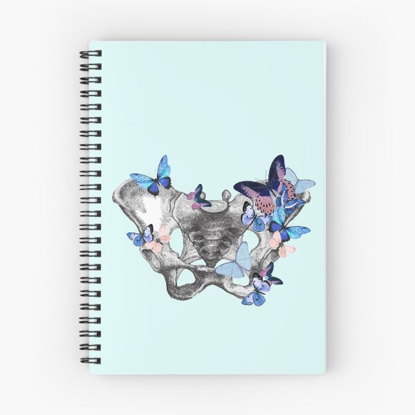 Item preview, Feminism, anatomy, anatomical art, blue butterflies,female bones of the pelvis designed and sold by Collagedream.