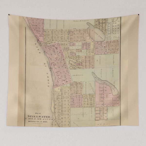 Item preview, Old Stillwater MN Map (1874) The Birthplace of Minnesota Vintage Atlas designed and sold by BravuraMedia.