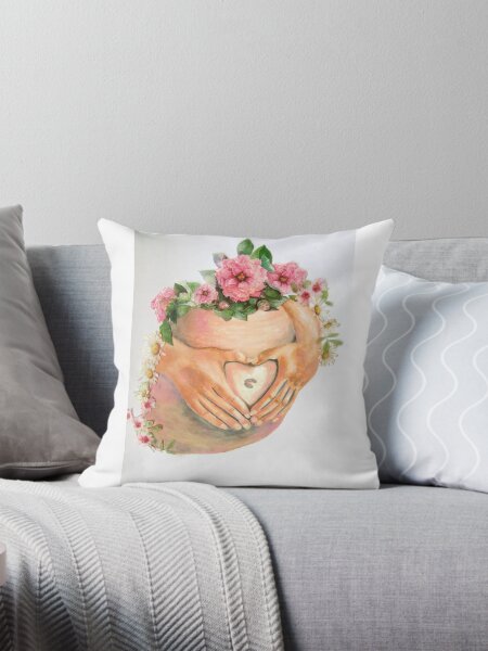 Item preview, Floral Heart Baby Bump designed and sold by MidwiferyGifts.