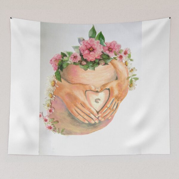 Aperçu de l'œuvre Bosse de bébé coeur floral créée et vendue par MidwiferyGifts.