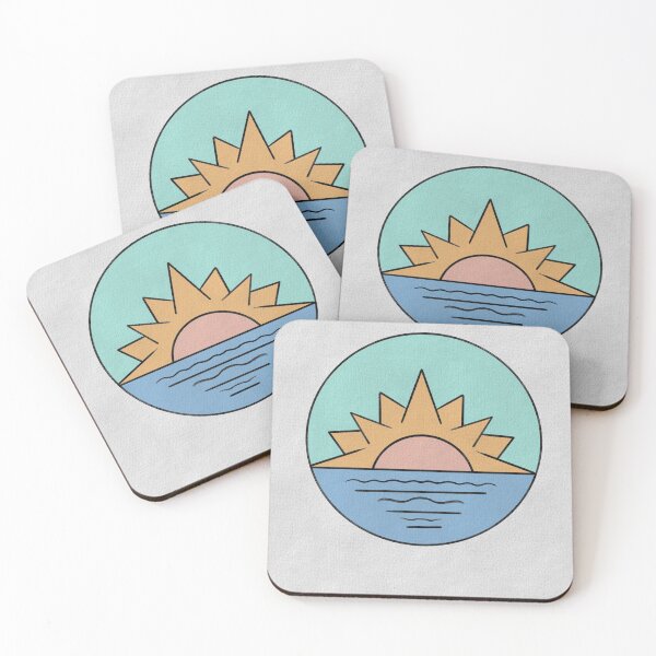 Item preview, Sunrise Print, Sea, Minimalistic Landscape in a Circle designed and sold by eL-La-.