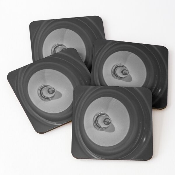 Item preview, Macro black and white of a speaker designed and sold by Jason Gilbert.