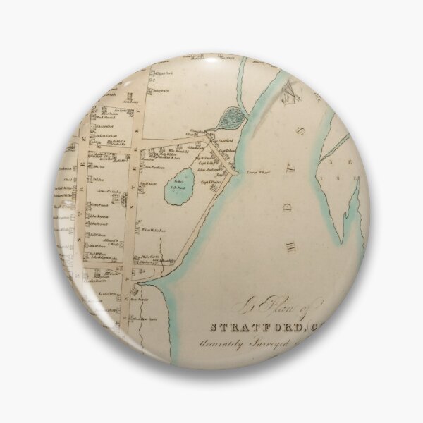 Item preview, Old Stratford CT Map (1824) Vintage Connecticut Town & Street Atlas designed and sold by BravuraMedia.