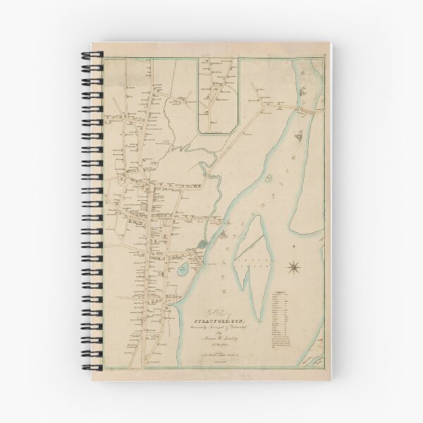 Item preview, Old Stratford CT Map (1824) Vintage Connecticut Town & Street Atlas designed and sold by BravuraMedia.