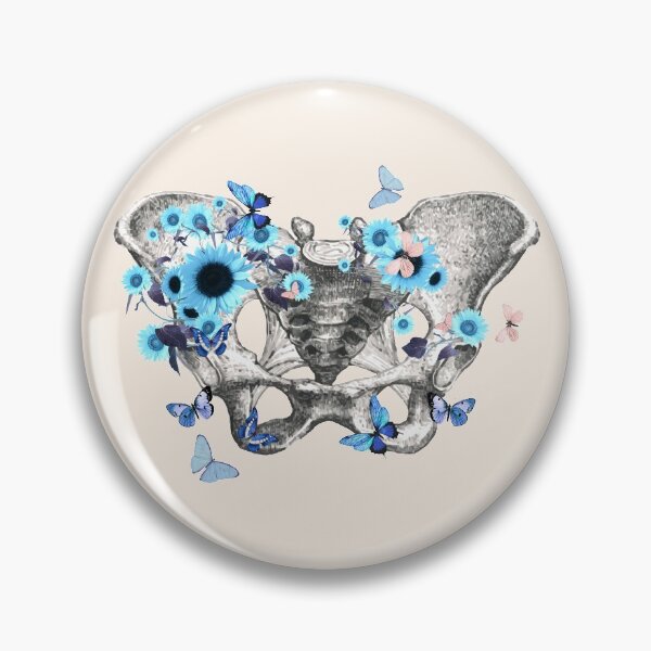 Item preview, Female bones of the pelvis, blue flowers Feminism, anatomy, anatomical art, daisy  designed and sold by Collagedream.