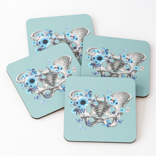 Item preview, Female bones of the pelvis, blue flowers Feminism, anatomy, anatomical art, daisy  designed and sold by Collagedream.