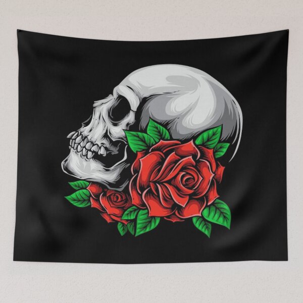 Item preview, Skull with rose designed and sold by LUNAROSsAa.