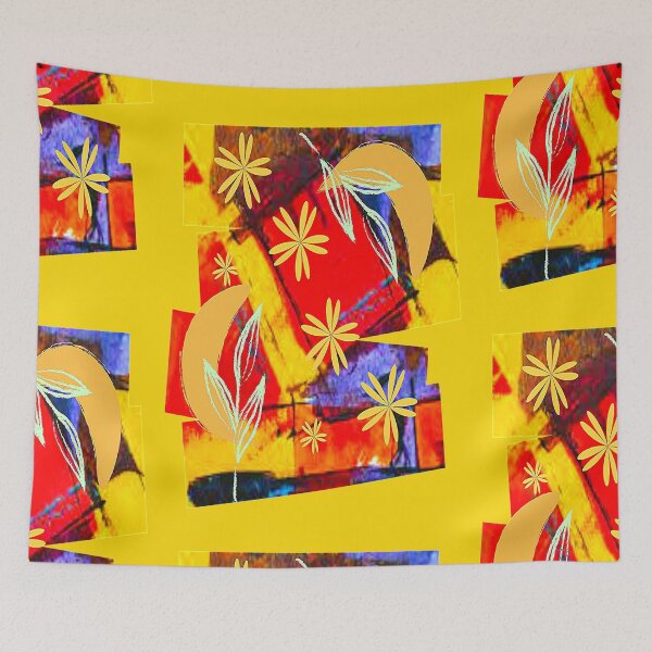 Item preview, Floral Graphic Vibrant Abstraction, Graphic Psychedelic Abstract Art, Inspired by Nature-floral abstract art designed and sold by Adri Barnard.