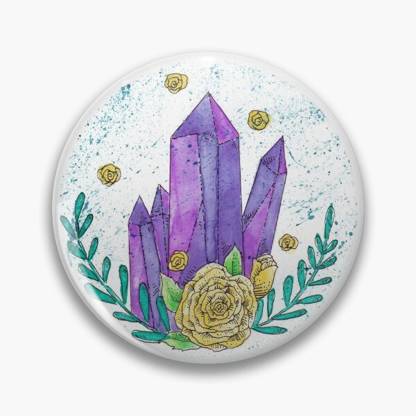 Item preview, Flores amarillas de cristal púrpura designed and sold by JackNRum.