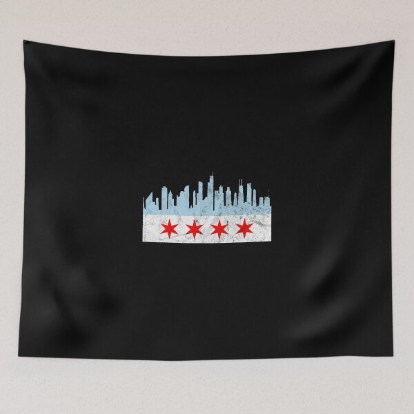 Item preview, Chicago Flag Distressed Vintage Downtown Skyline Illinois designed and sold by stierleism.