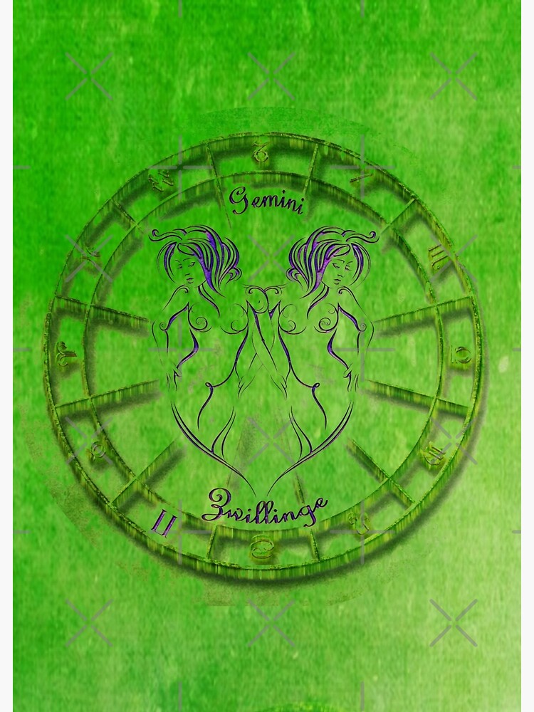 "Beautiful Green Gemini zodiac horoscope design for your favorite