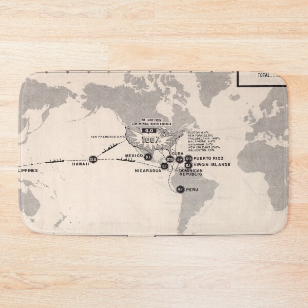 Item preview, Old United States Sugar Imports Map (1954) Vintage Agricultural Commodity Atlas designed and sold by BravuraMedia.
