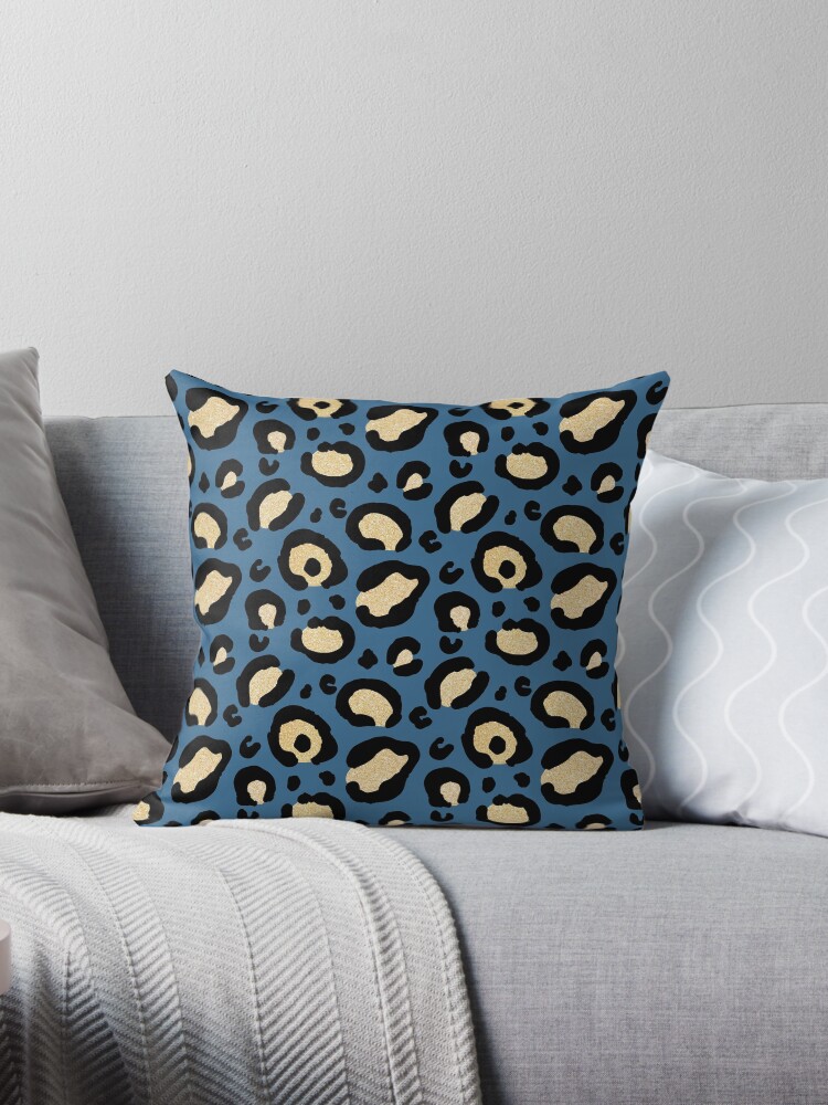 Blue leopard throw discount pillow