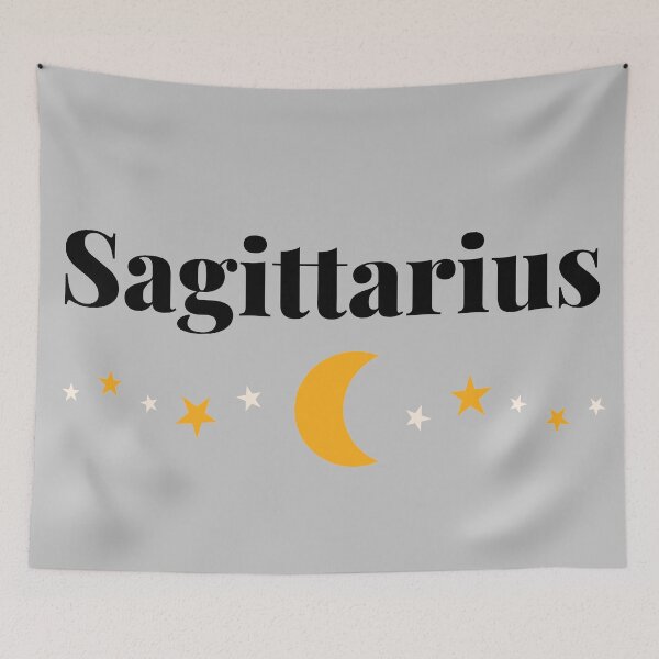 Item preview, Sagittarius Word Zodiac Sign with Moon and Stars designed and sold by SMillustrations.